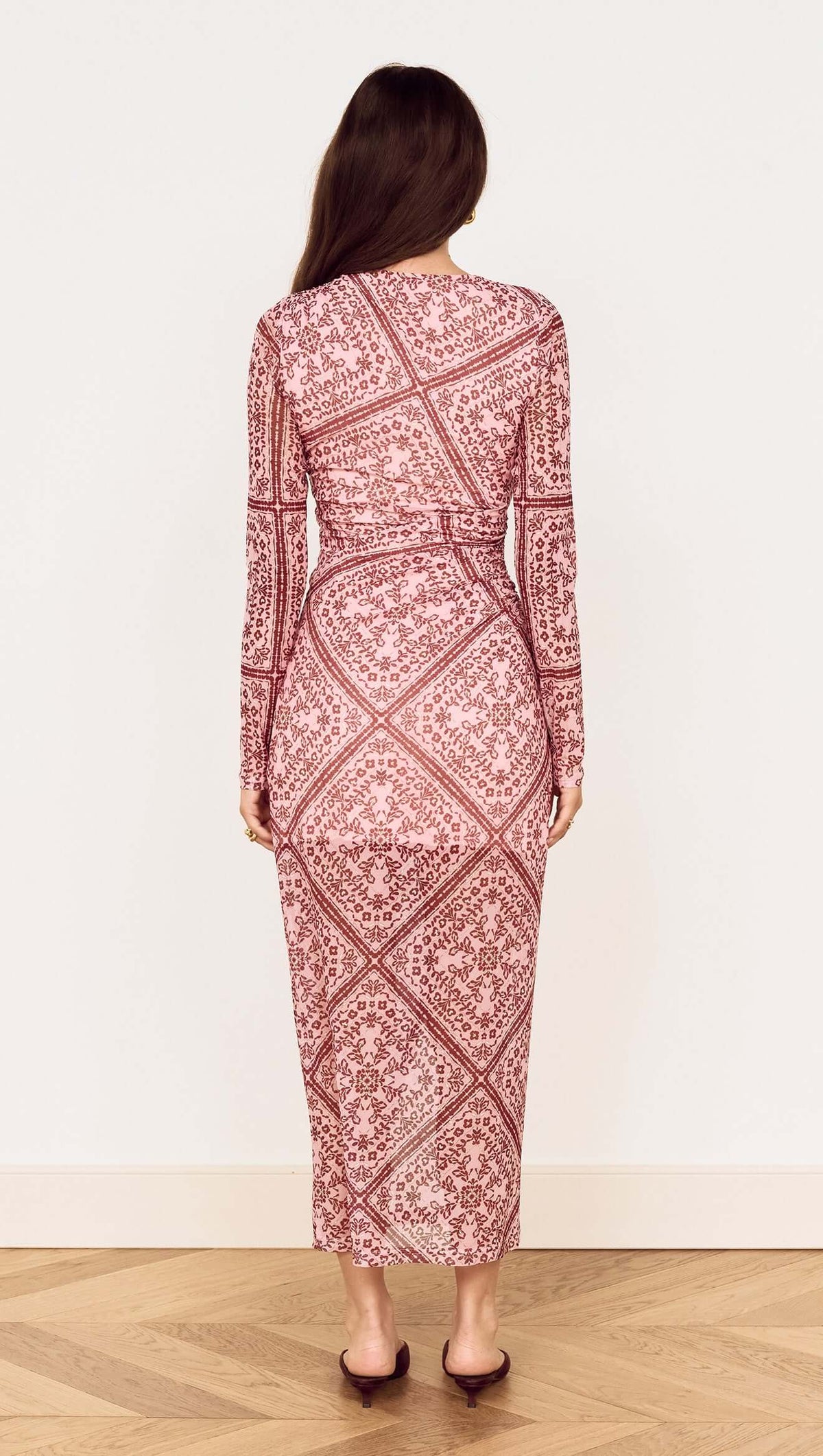 MINKPINK Jolene Pink Paisley Mesh Midi Dress-Midi Dresses-MINKPINK-Deja Nu Boutique, Women's Fashion Boutique in Lampasas, Texas
