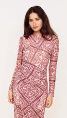 MINKPINK Jolene Pink Paisley Mesh Midi Dress-Midi Dresses-MINKPINK-Deja Nu Boutique, Women's Fashion Boutique in Lampasas, Texas