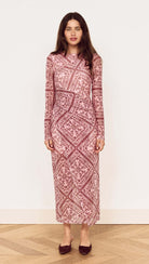 MINKPINK Jolene Pink Paisley Mesh Midi Dress-Midi Dresses-MINKPINK-Deja Nu Boutique, Women's Fashion Boutique in Lampasas, Texas