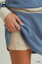 Umgee DreamPlush Contrast Color Skort in Denim-skort-Umgee-Deja Nu Boutique, Women's Fashion Boutique in Lampasas, Texas