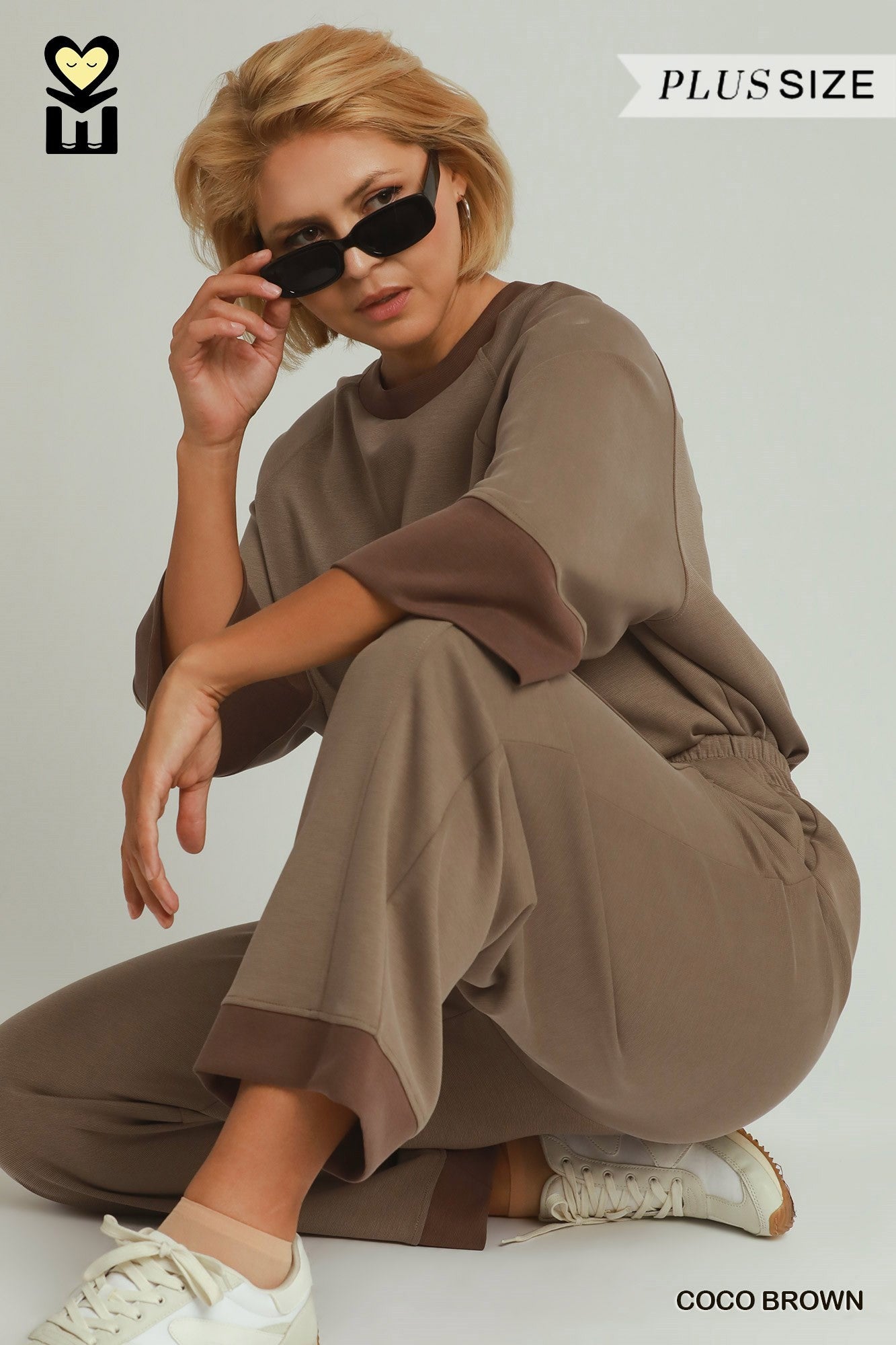 MOHMe by Umgee CloudKnit Modal Tencel Straight Leg Pants in Coco Brown Plus-Curvy/Plus Bottoms-Umgee-Deja Nu Boutique, Women's Fashion Boutique in Lampasas, Texas