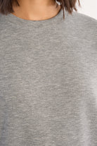 Molly Bracken Lili Sidonio Grey Lace Hem Oversized Sweatshirt-Sweaters-Molly Bracken-Deja Nu Boutique, Women's Fashion Boutique in Lampasas, Texas