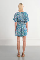 Molly Bracken Lili Sidonio Emerald Zebra Smocked Waist Dress-mini dress-Molly Bracken-Deja Nu Boutique, Women's Fashion Boutique in Lampasas, Texas