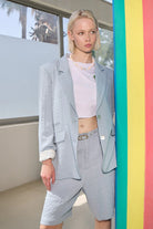 Molly Bracken Lili Sidonio Light Blue High Waist Bermuda Shorts-Shorts-Molly Bracken-Deja Nu Boutique, Women's Fashion Boutique in Lampasas, Texas