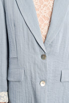Molly Bracken Lili Sidonio Light Blue Wide Fit Tailored Blazer-Blazers-Molly Bracken-Deja Nu Boutique, Women's Fashion Boutique in Lampasas, Texas