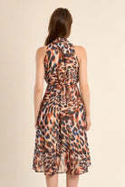Molly Bracken Orange Romy Printed Asymmetrical Halter Dress-mini dress-Molly Bracken-Deja Nu Boutique, Women's Fashion Boutique in Lampasas, Texas