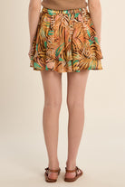 Molly Bracken Yellow Claudia Tropical Print Ruffle Mini Skirt-Skirts-Molly Bracken-Deja Nu Boutique, Women's Fashion Boutique in Lampasas, Texas