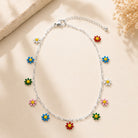 Multicolor Daisy Charm Anklet – Gold or Silver-Anklets-Deja Nu-Deja Nu Boutique, Women's Fashion Boutique in Lampasas, Texas