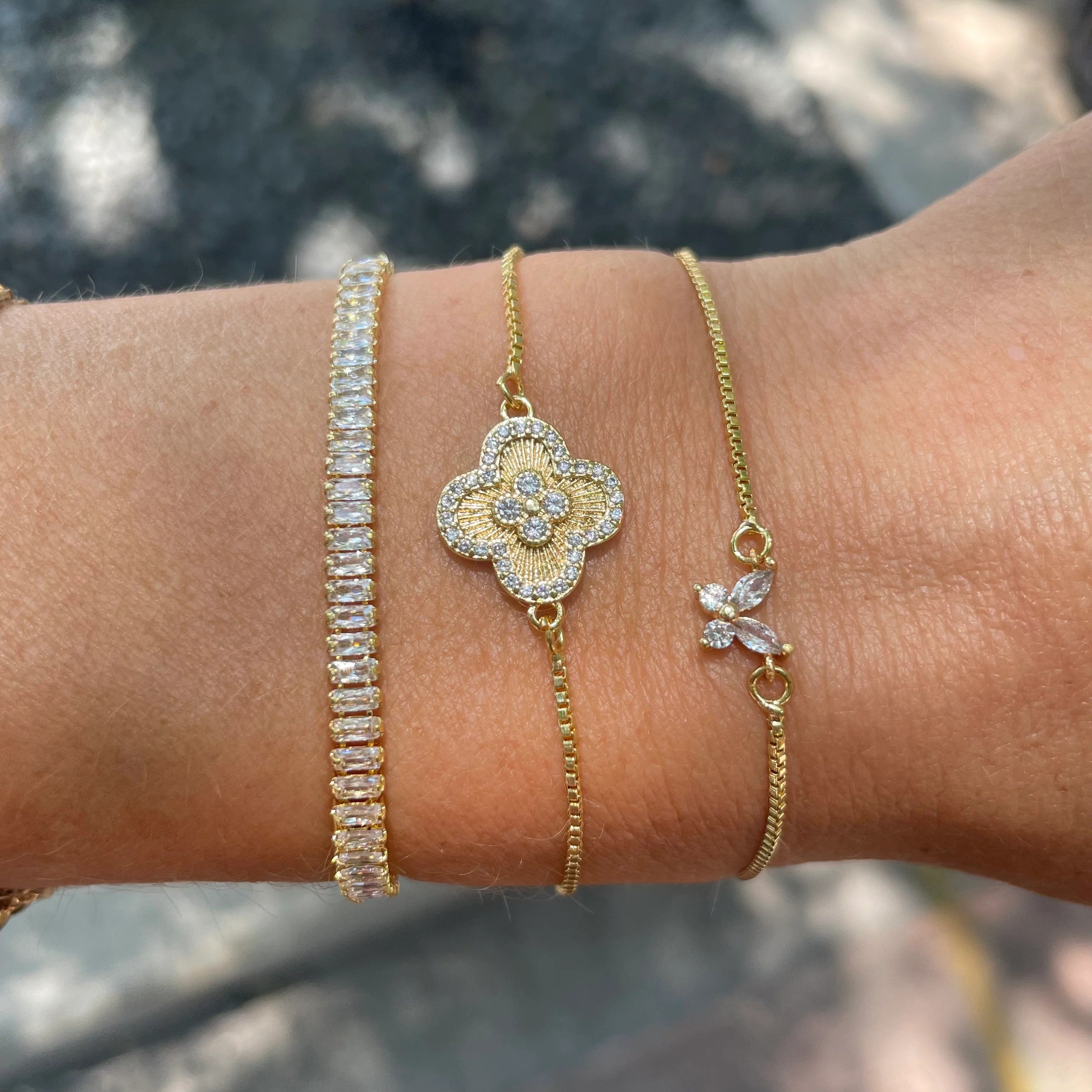 Nikki Smith Baguette Crystal Slider Bracelet-Bracelets-Nikki Smith-Deja Nu Boutique, Women's Fashion Boutique in Lampasas, Texas