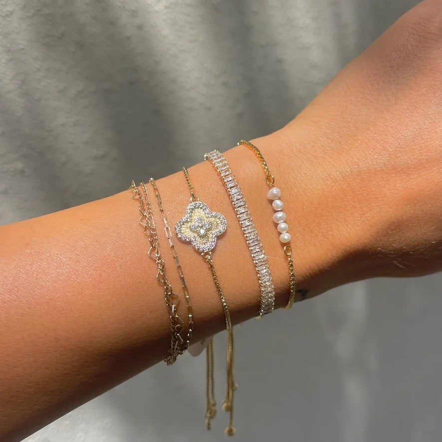 Nikki Smith Baguette Crystal Slider Bracelet-Bracelets-Nikki Smith-Deja Nu Boutique, Women's Fashion Boutique in Lampasas, Texas