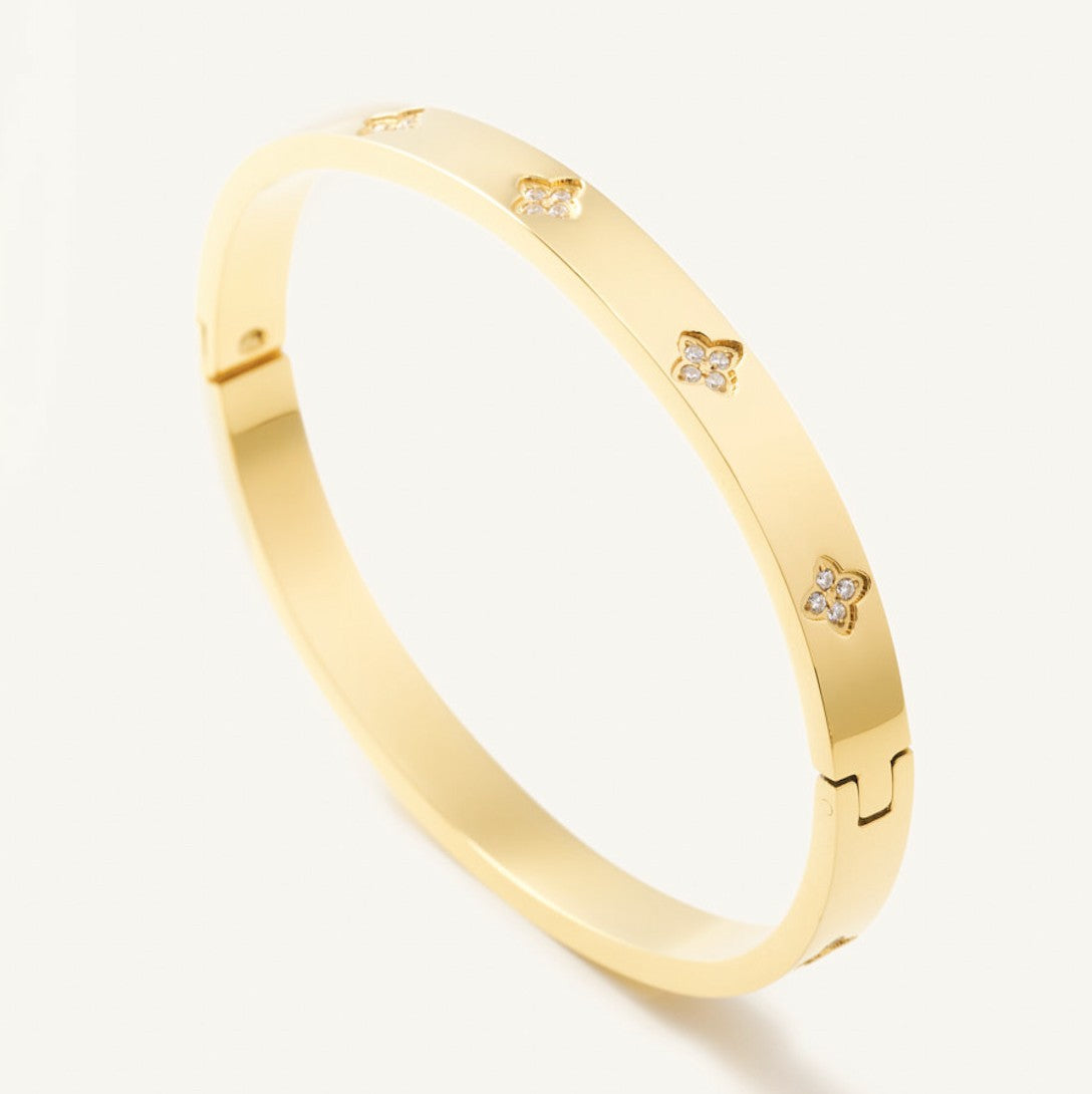 Nikki Smith Flora Gold Bangle-Bracelets-Nikki Smith-Deja Nu Boutique, Women's Fashion Boutique in Lampasas, Texas