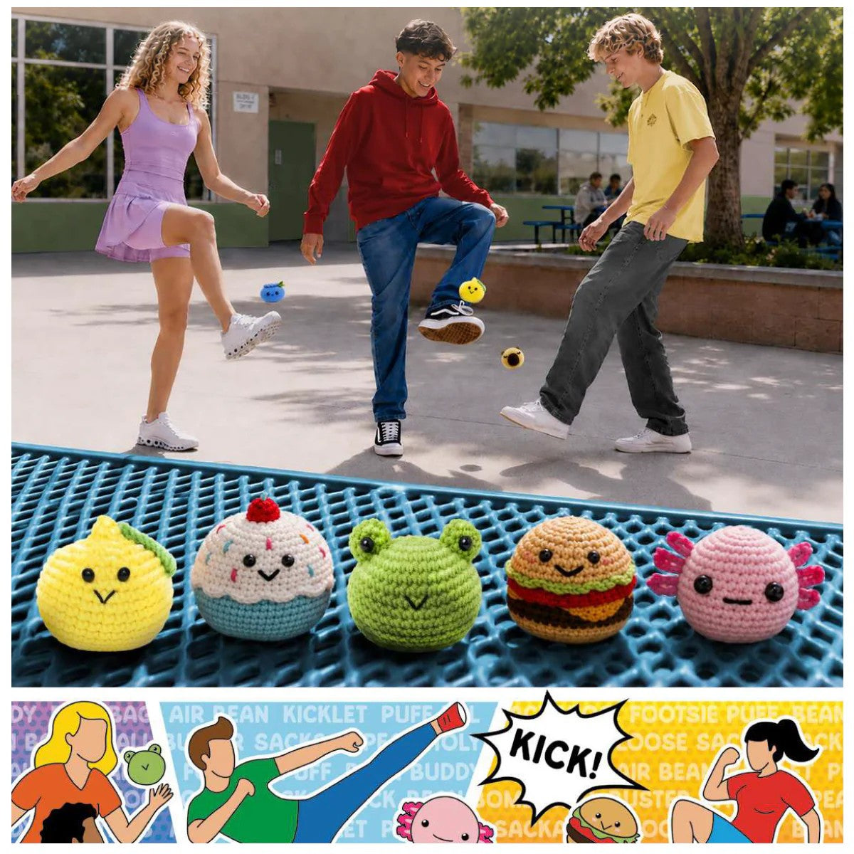 Pavilion Gift Company® Little Kick Me Ups™ Crocheted Footbag-crocheted footbag-Pavillion Gift Company-Deja Nu Boutique, Women's Fashion Boutique in Lampasas, Texas