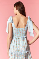 Peach Love Stripe & Floral Bow Tie Tiered Maxi Dress – Light Blue Multi-Maxi Dresses-Peach Love-Deja Nu Boutique, Women's Fashion Boutique in Lampasas, Texas