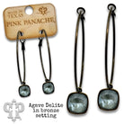 Pink Panache Agave Delite Square Crystal Hoop Earrings-Earrings-Pink Panache-Deja Nu Boutique, Women's Fashion Boutique in Lampasas, Texas