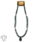 Pink Panache Blue Faceted Heishi Bead Necklace with Austrian Crystal Pendant-Necklace-Pink Panache-Deja Nu Boutique, Women's Fashion Boutique in Lampasas, Texas