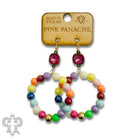Pink Panache multi-color beaded circle earrings featuring colorful round beads and Royal Red Delite Austrian crystal accents