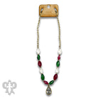 Pink Panache Red & Green Faceted Bead Necklace with Austrian Crystal-Necklace-Pink Panache-Deja Nu Boutique, Women's Fashion Boutique in Lampasas, Texas