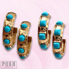 Posh Jewelry Co. Turquoise Bead Hoop Earrings-Earrings-Posh Jewelry Co.-Deja Nu Boutique, Women's Fashion Boutique in Lampasas, Texas