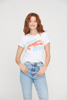 Project Social T Great Catch Tee in White-T-Shirts-Project Social T-Deja Nu Boutique, Women's Fashion Boutique in Lampasas, Texas