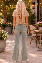 Project Social T The Must Have V Tee in Camel & Smokey Blue-T-Shirts-Project Social T-Deja Nu Boutique, Women's Fashion Boutique in Lampasas, Texas