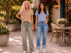 Project Social T The Must Have V Tee in Camel & Smokey Blue-T-Shirts-Project Social T-Deja Nu Boutique, Women's Fashion Boutique in Lampasas, Texas