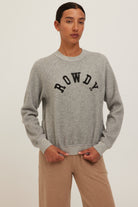 Project Social T Rowdy/Demure Reversible Sweatshirt in Heather Grey-sweatshirt-Project Social T-Deja Nu Boutique, Women's Fashion Boutique in Lampasas, Texas