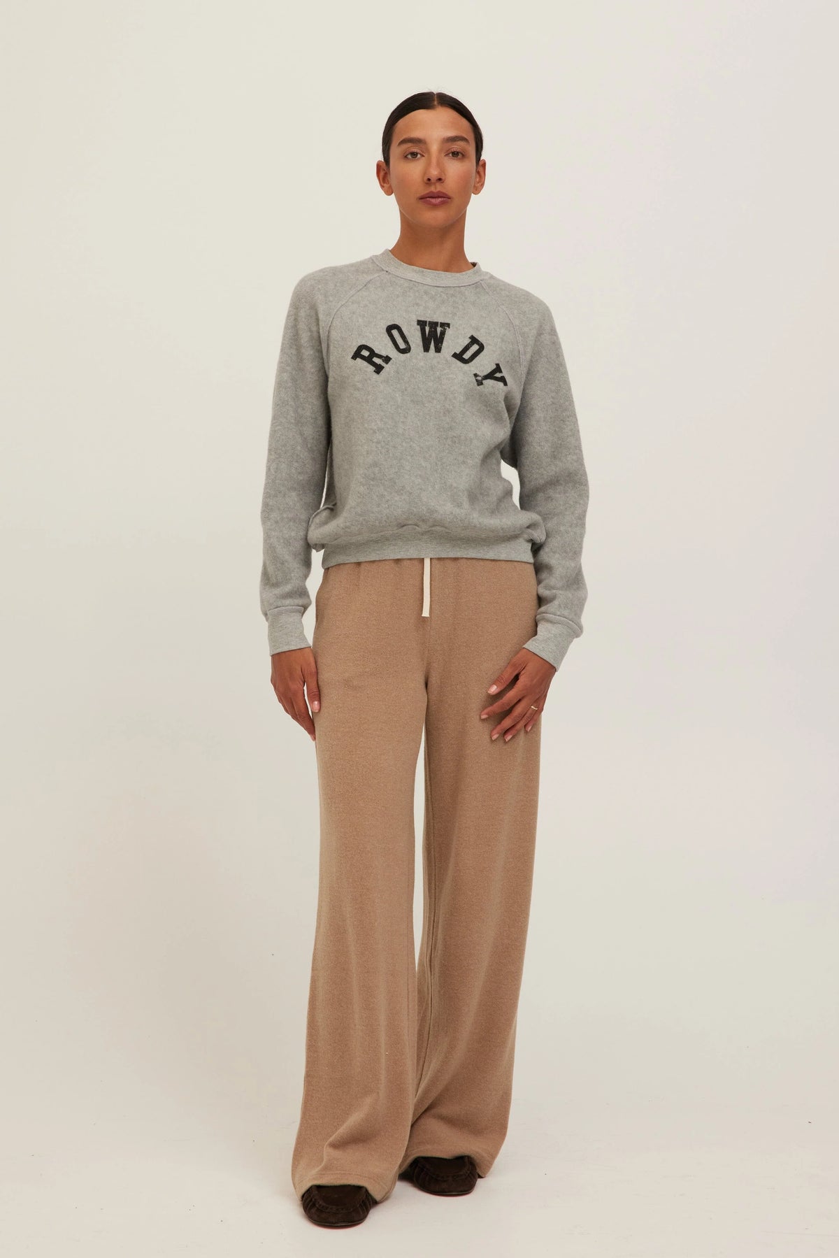 Project Social T Rowdy/Demure Reversible Sweatshirt in Heather Grey-sweatshirt-Project Social T-Deja Nu Boutique, Women's Fashion Boutique in Lampasas, Texas