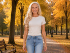 Project Social T The Ultimate Tee in Vintage White & Dark Cherry-T-Shirts-Project Social T-Deja Nu Boutique, Women's Fashion Boutique in Lampasas, Texas