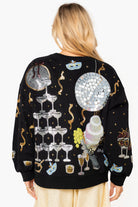 Queen of Sparkles Black Champagne Tower NYE Icon Sweatshirt-sweatshirt-Queen Of Sparkles-Deja Nu Boutique, Women's Fashion Boutique in Lampasas, Texas
