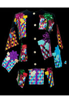 Queen of Sparkles Black Multi Present Button Up Cardigan-Cardigans & Kimonos-Queen Of Sparkles-Deja Nu Boutique, Women's Fashion Boutique in Lampasas, Texas