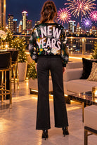 Queen of Sparkles Black New Years Icon Button Up Cardigan-Cardigans & Kimonos-Queen Of Sparkles-Deja Nu Boutique, Women's Fashion Boutique in Lampasas, Texas
