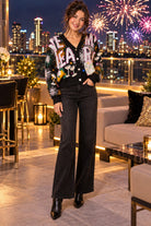 Queen of Sparkles Black New Years Icon Button Up Cardigan-Cardigans & Kimonos-Queen Of Sparkles-Deja Nu Boutique, Women's Fashion Boutique in Lampasas, Texas