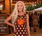 Queen of Sparkles Brown Polka Dot Pumpkin Knit Midi Tank Dress-Midi Dresses-Queen Of Sparkles-Deja Nu Boutique, Women's Fashion Boutique in Lampasas, Texas