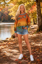 Queen of Sparkles Ducks Flying Sunrise Sweater-Sweaters-Queen Of Sparkles-Deja Nu Boutique, Women's Fashion Boutique in Lampasas, Texas