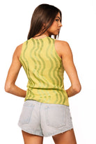 Queen of Sparkles Green Wavy Rhinestone Tank-Camis/Tanks-Queen Of Sparkles-Deja Nu Boutique, Women's Fashion Boutique in Lampasas, Texas