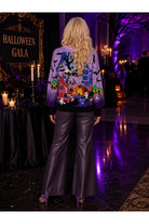 Queen of Sparkles Lavender Multi Trick or Treating Scene Cardigan-Cardigans & Kimonos-Queen Of Sparkles-Deja Nu Boutique, Women's Fashion Boutique in Lampasas, Texas