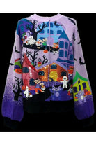 Queen of Sparkles Lavender Multi Trick or Treating Scene Cardigan-Cardigans & Kimonos-Queen Of Sparkles-Deja Nu Boutique, Women's Fashion Boutique in Lampasas, Texas