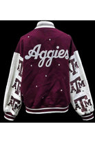 Queen of Sparkles Licensed Texas A&M Bomber Jacket-Jackets-Queen Of Sparkles-Deja Nu Boutique, Women's Fashion Boutique in Lampasas, Texas