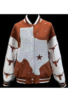 Queen of Sparkles Licensed Texas Bomber Jacket-Jackets-Queen Of Sparkles-Deja Nu Boutique, Women's Fashion Boutique in Lampasas, Texas