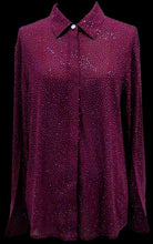 Queen of Sparkles Maroon Rhinestone Button Up Top-shirts-Queen Of Sparkles-Deja Nu Boutique, Women's Fashion Boutique in Lampasas, Texas