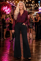 Queen of Sparkles Maroon Rhinestone Button Up Top-shirts-Queen Of Sparkles-Deja Nu Boutique, Women's Fashion Boutique in Lampasas, Texas