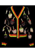 Queen of Sparkles Multi Candy Apples Sequin Button Up Cardigan-Cardigans & Kimonos-Queen Of Sparkles-Deja Nu Boutique, Women's Fashion Boutique in Lampasas, Texas