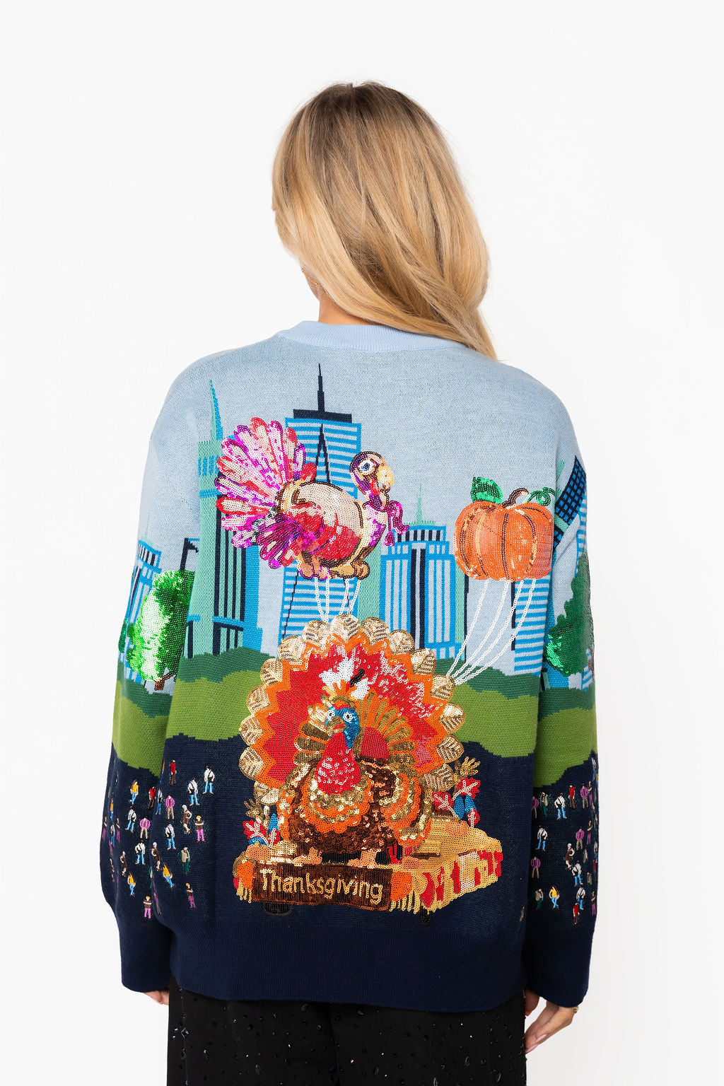 Queen of Sparkles Multi Thanksgiving Parade Sweater-Sweaters-Queen Of Sparkles-Deja Nu Boutique, Women's Fashion Boutique in Lampasas, Texas
