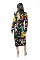 Queen of Sparkles Navy Christmas Cowboy Boot Midi Dress-Midi Dresses-Queen Of Sparkles-Deja Nu Boutique, Women's Fashion Boutique in Lampasas, Texas