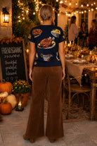 Queen of Sparkles Navy Thanksgiving Dinner Tee-T-Shirts-Queen Of Sparkles-Deja Nu Boutique, Women's Fashion Boutique in Lampasas, Texas