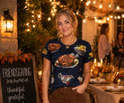 Queen of Sparkles Navy Thanksgiving Dinner Tee-T-Shirts-Queen Of Sparkles-Deja Nu Boutique, Women's Fashion Boutique in Lampasas, Texas