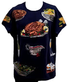 Queen of Sparkles Navy Thanksgiving Dinner Tee-T-Shirts-Queen Of Sparkles-Deja Nu Boutique, Women's Fashion Boutique in Lampasas, Texas