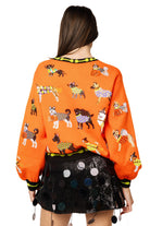 Queen of Sparkles Orange Halloween Dogs Button Up Cardigan-Cardigans & Kimonos-Queen Of Sparkles-Deja Nu Boutique, Women's Fashion Boutique in Lampasas, Texas