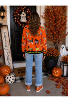 Queen of Sparkles Orange Halloween Dogs Button Up Cardigan-Cardigans & Kimonos-Queen Of Sparkles-Deja Nu Boutique, Women's Fashion Boutique in Lampasas, Texas