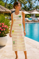 Queen of Sparkles Pale Green Sequin Palm Tree Midi Cover-Up-Cover Up-Queen Of Sparkles-Deja Nu Boutique, Women's Fashion Boutique in Lampasas, Texas